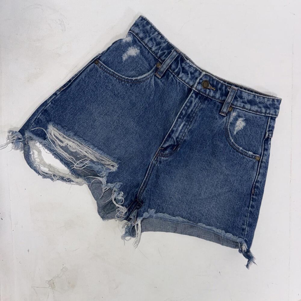 Rollas‎ Dusters High Rise Denim Boho Festival Y2K 90s Raw Hem Jean Shorts 25